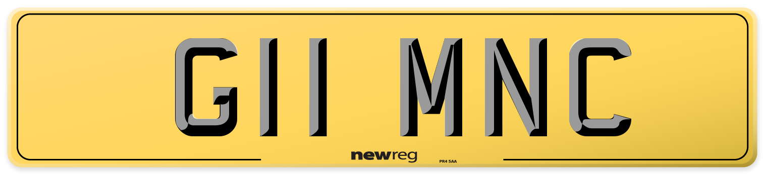 G11 MNC Rear Number Plate