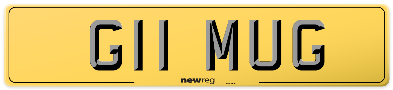 G11 MUG Rear Number Plate