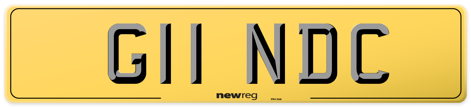 G11 NDC Rear Number Plate