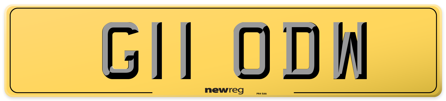 G11 ODW Rear Number Plate