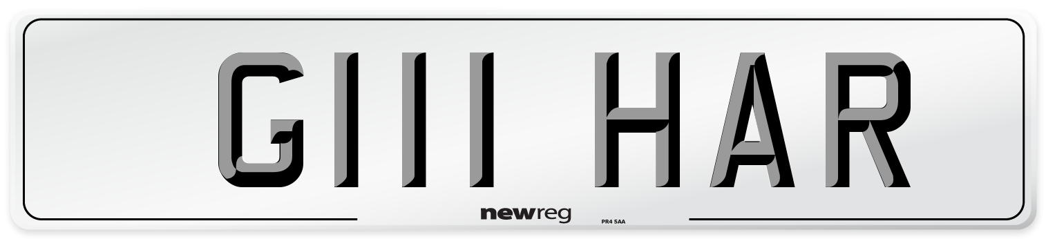 G111 HAR Front Number Plate