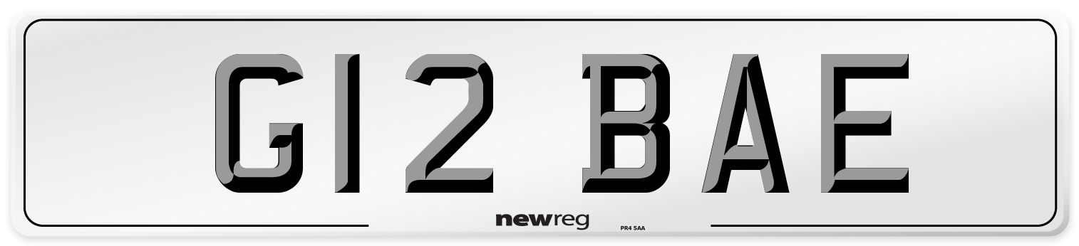 G12 BAE Front Number Plate