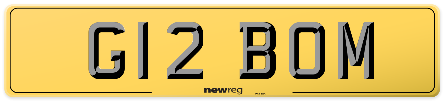 G12 BOM Rear Number Plate