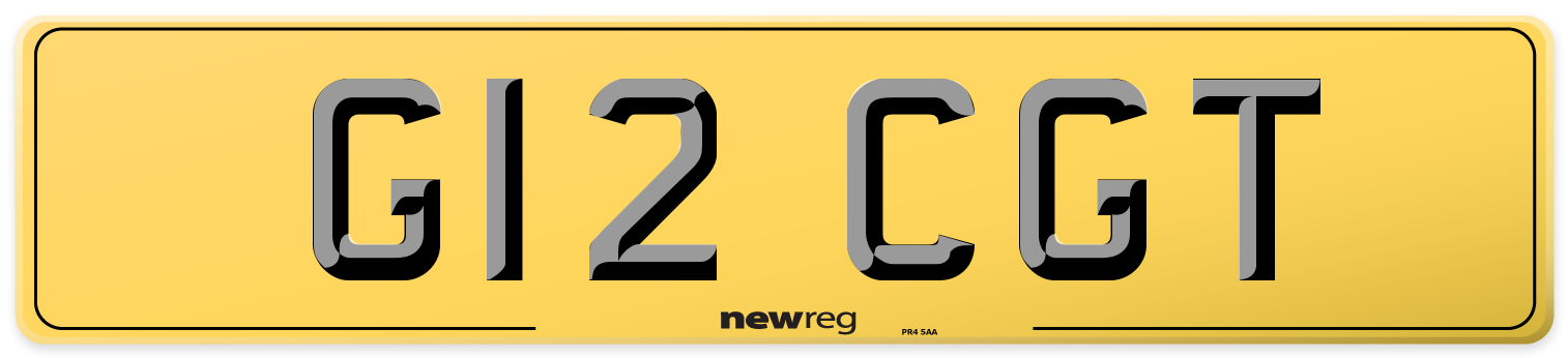 G12 CGT Rear Number Plate