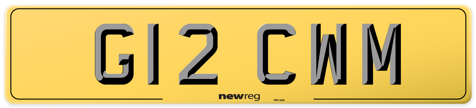 G12 CWM Rear Number Plate