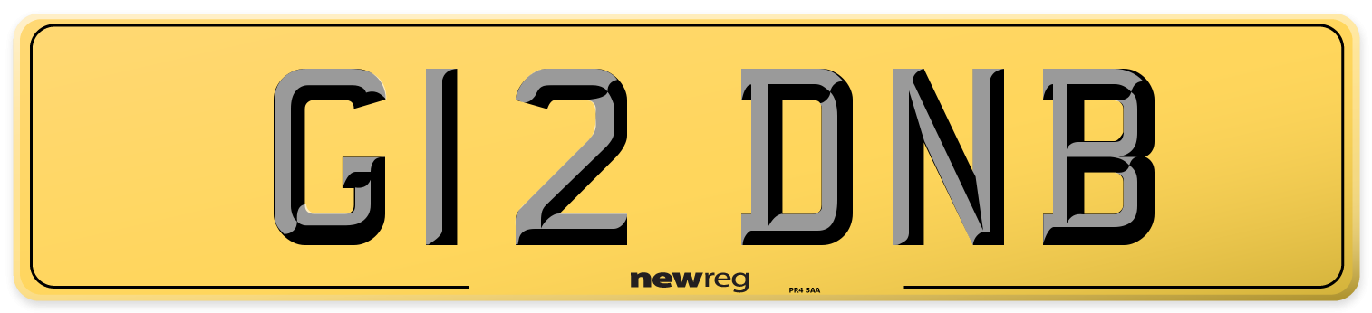 G12 DNB Rear Number Plate