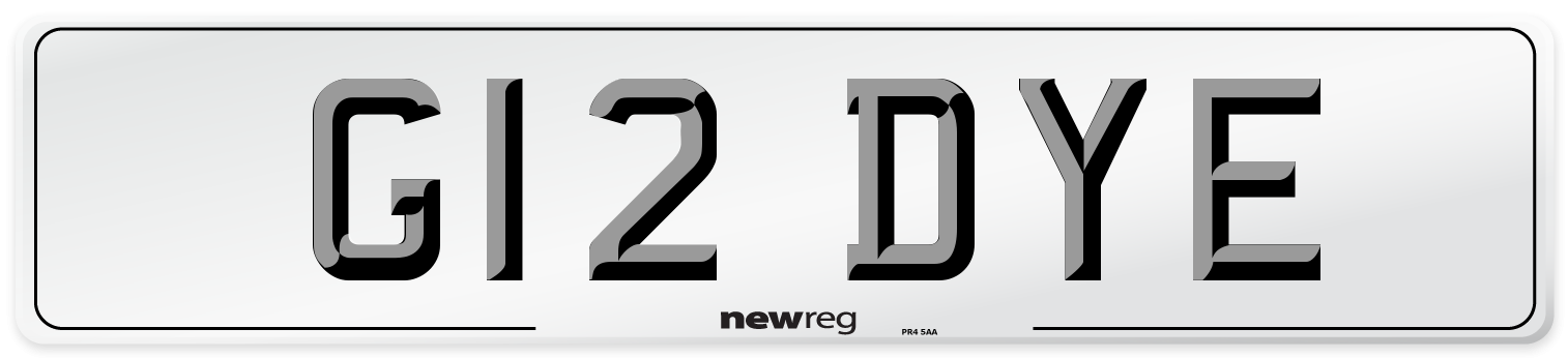 G12 DYE Front Number Plate