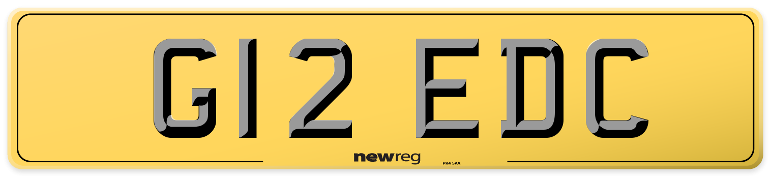 G12 EDC Rear Number Plate