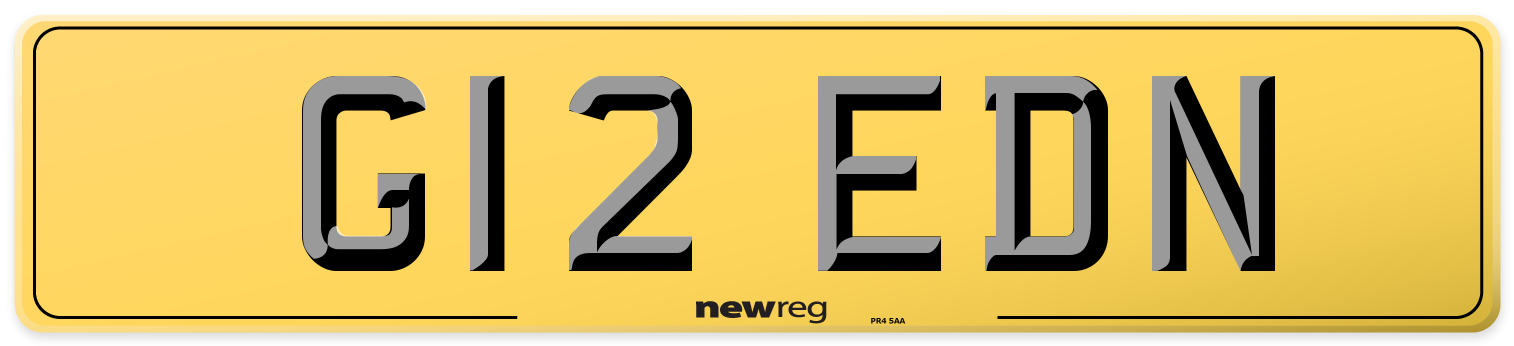 G12 EDN Rear Number Plate
