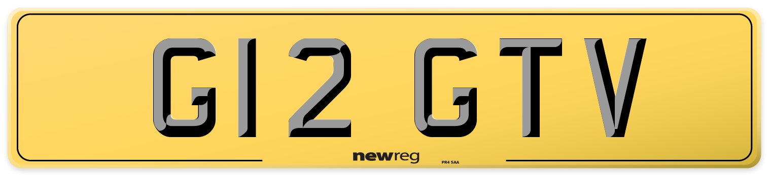 G12 GTV Rear Number Plate