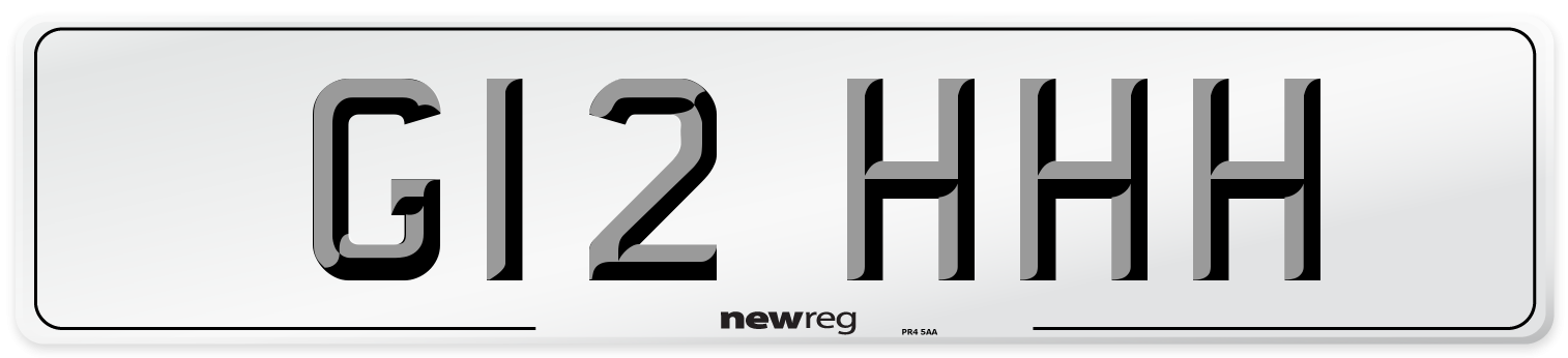 G12 HHH Front Number Plate