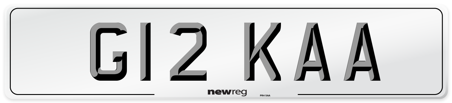 G12 KAA Front Number Plate