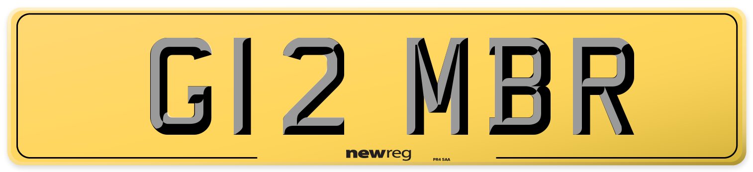 G12 MBR Rear Number Plate