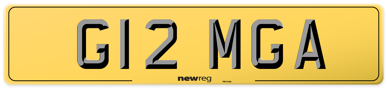 G12 MGA Rear Number Plate