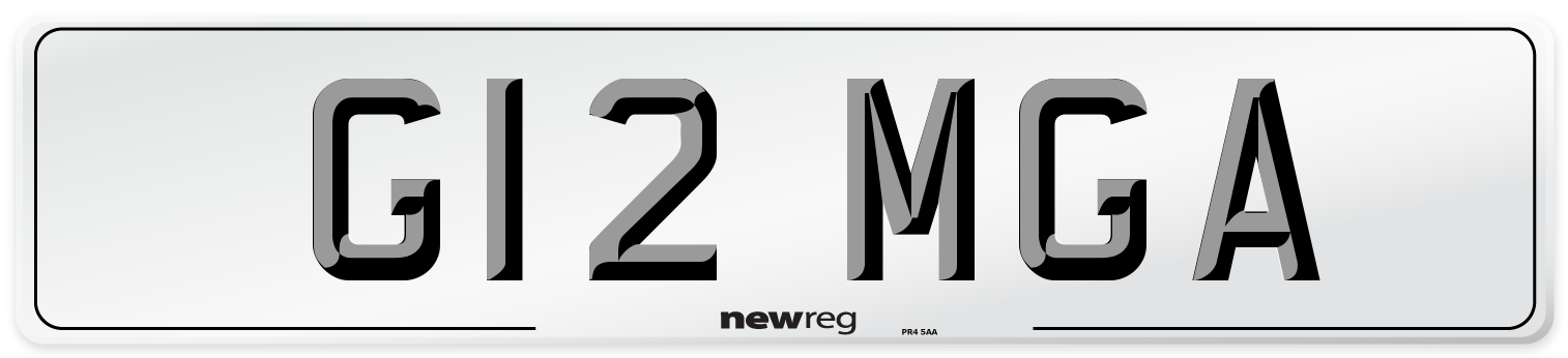 G12 MGA Front Number Plate