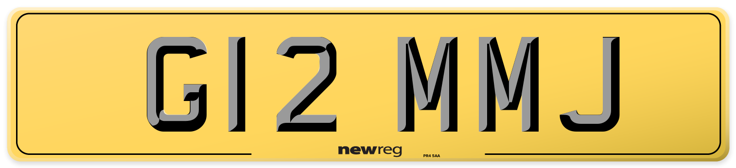 G12 MMJ Rear Number Plate