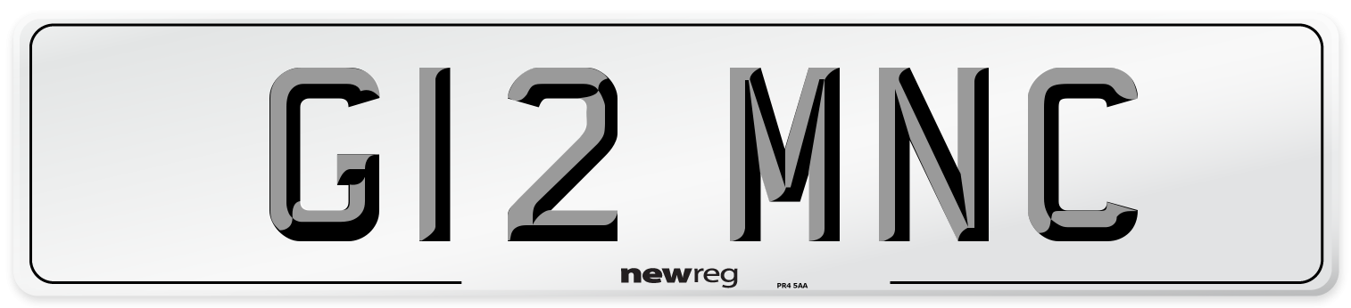 G12 MNC Front Number Plate
