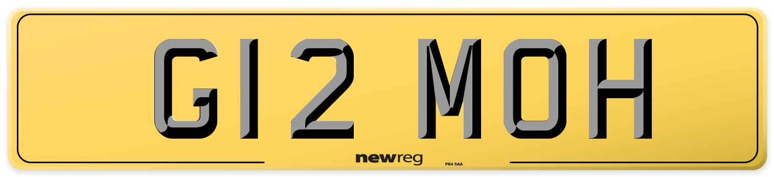 G12 MOH Rear Number Plate