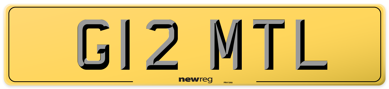 G12 MTL Rear Number Plate