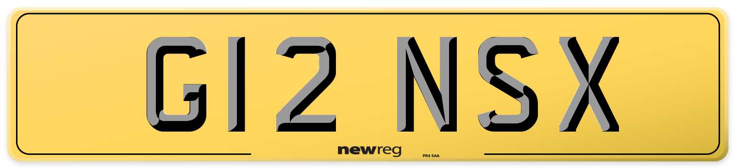 G12 NSX Rear Number Plate