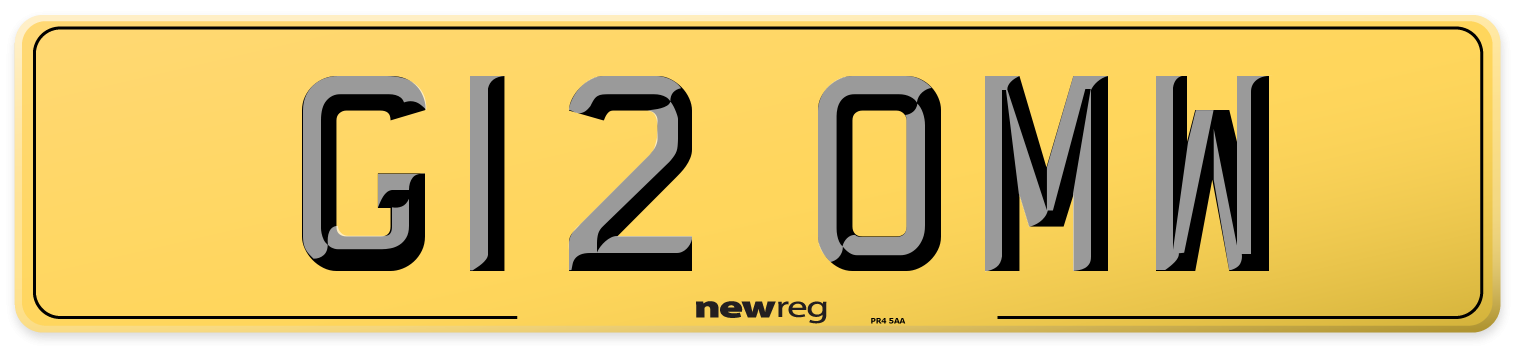 G12 OMW Rear Number Plate