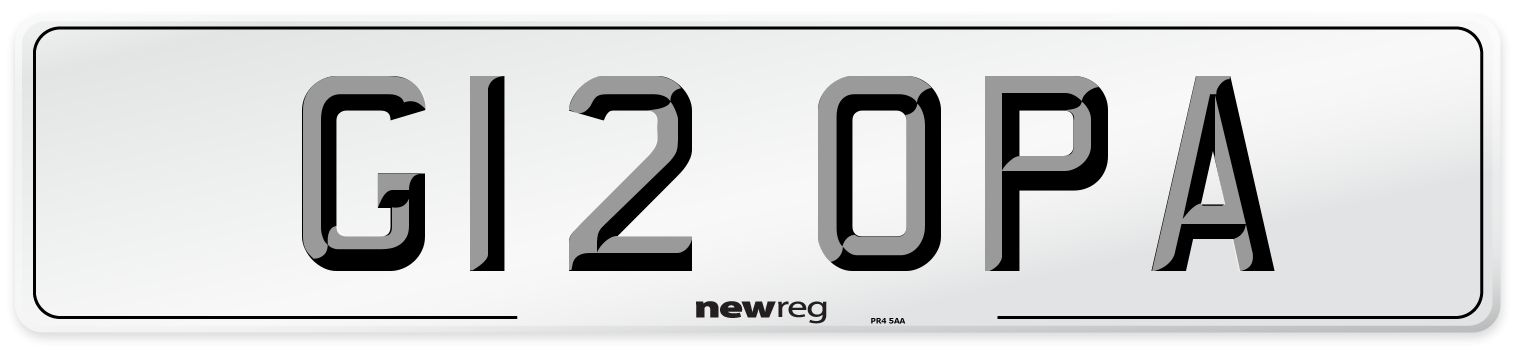 G12 OPA Front Number Plate
