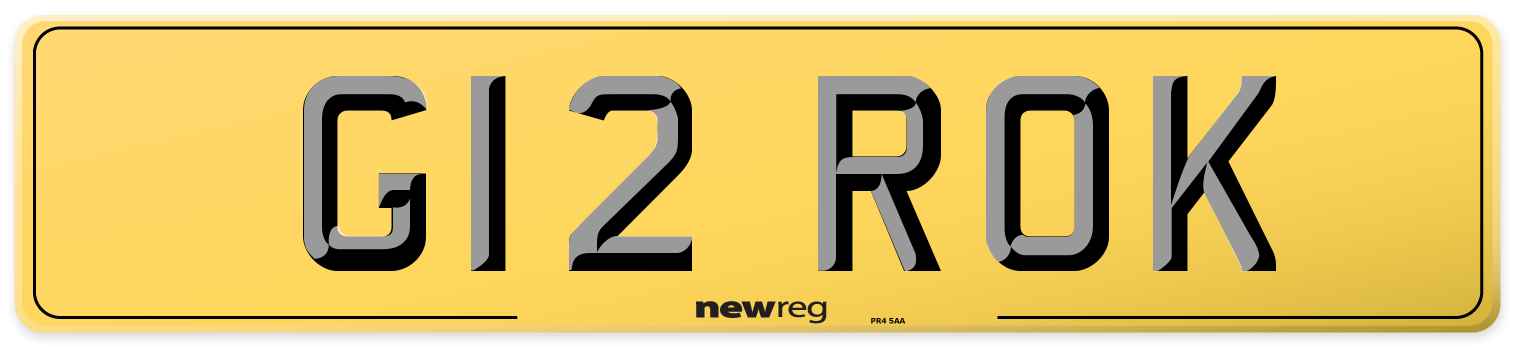 G12 ROK Rear Number Plate