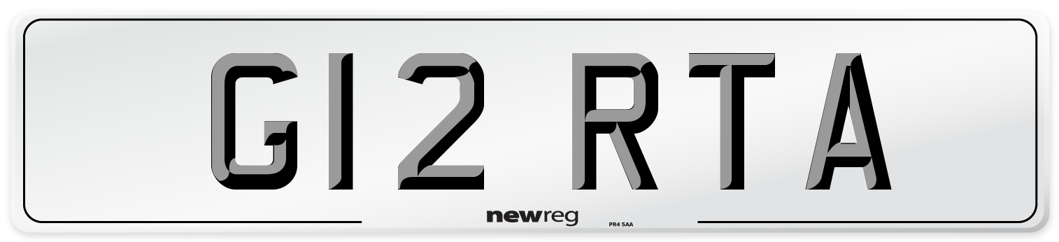 G12 RTA Front Number Plate