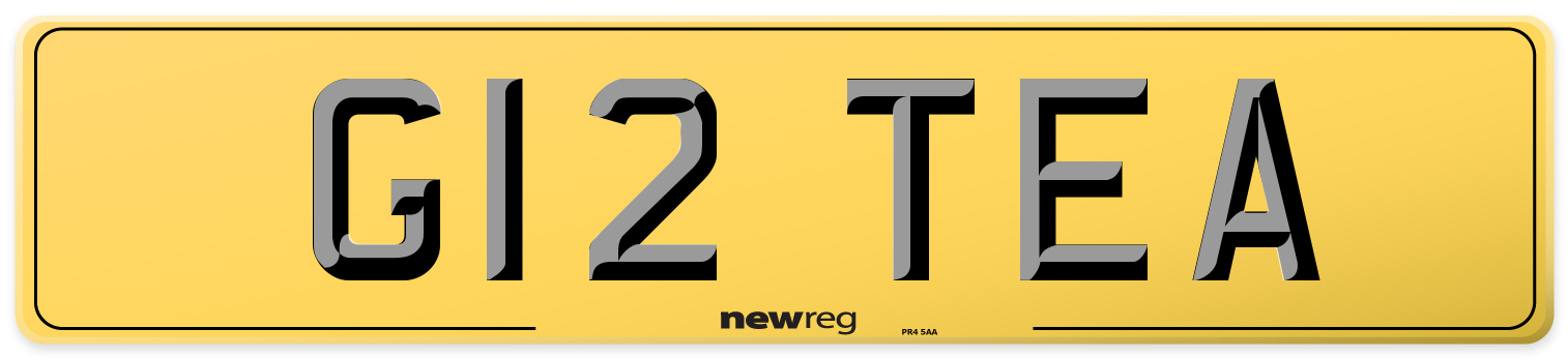 G12 TEA Rear Number Plate