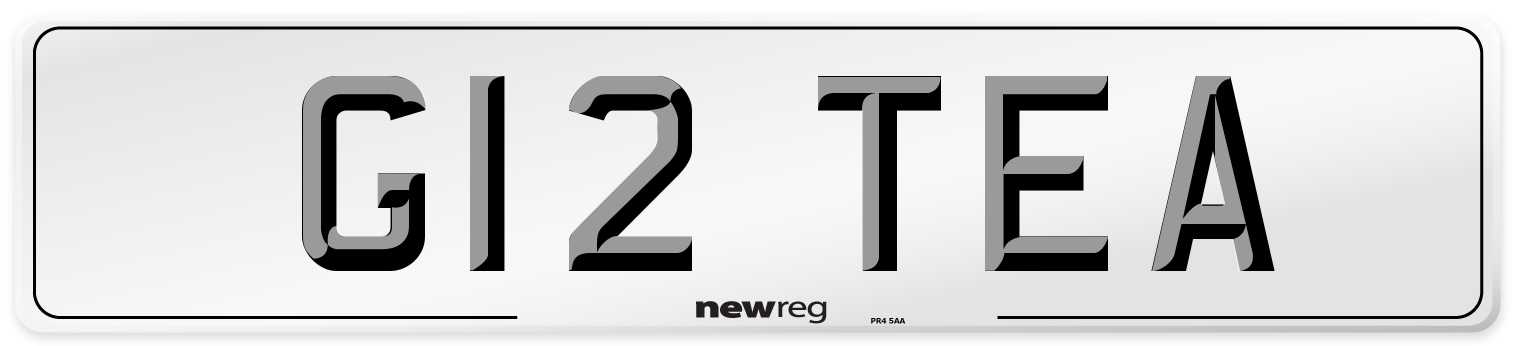 G12 TEA Front Number Plate