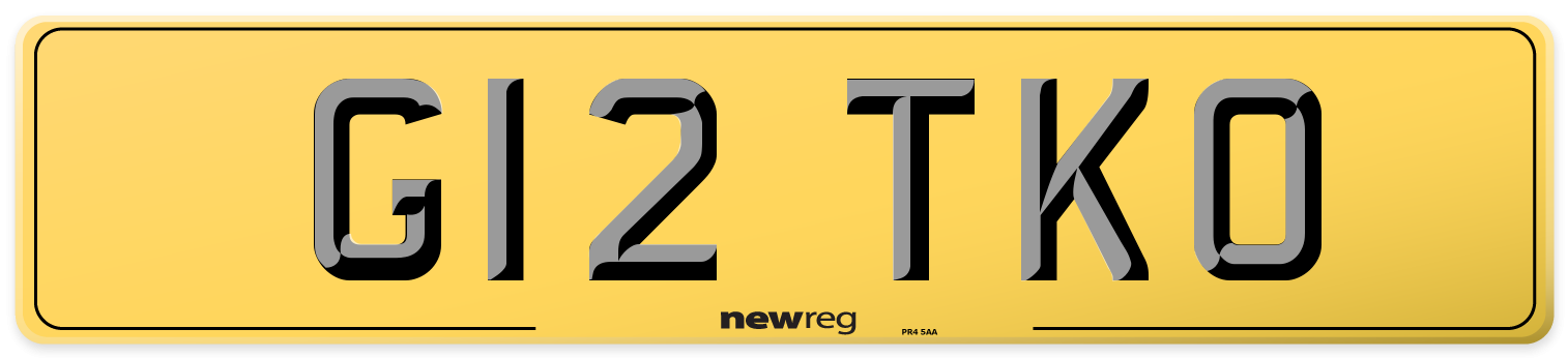 G12 TKO Rear Number Plate