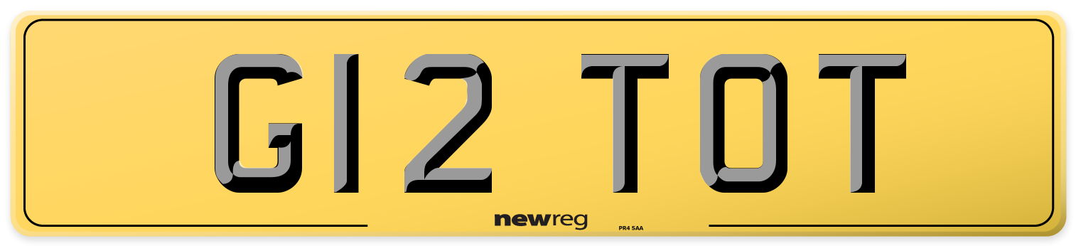 G12 TOT Rear Number Plate
