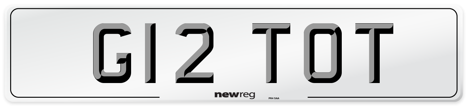 G12 TOT Front Number Plate