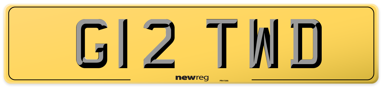 G12 TWD Rear Number Plate