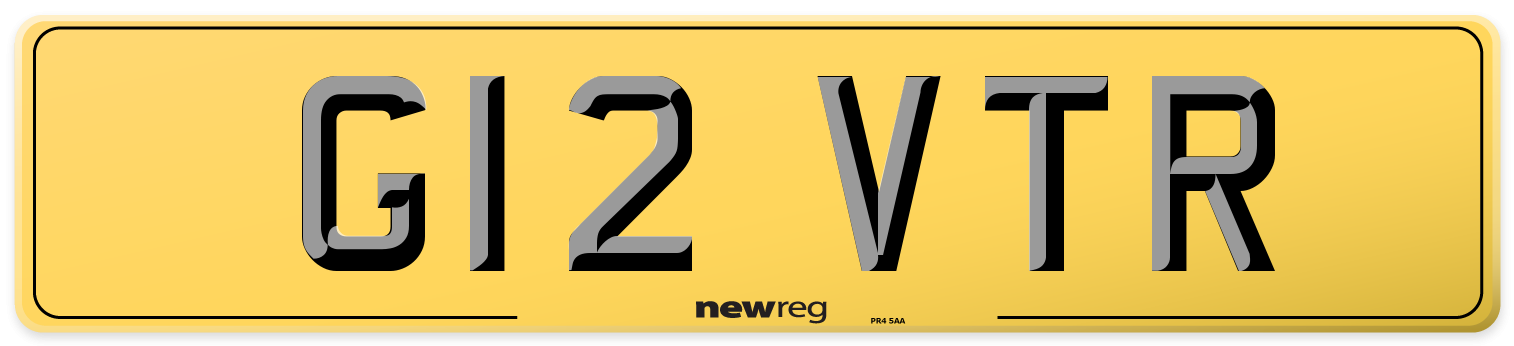 G12 VTR Rear Number Plate