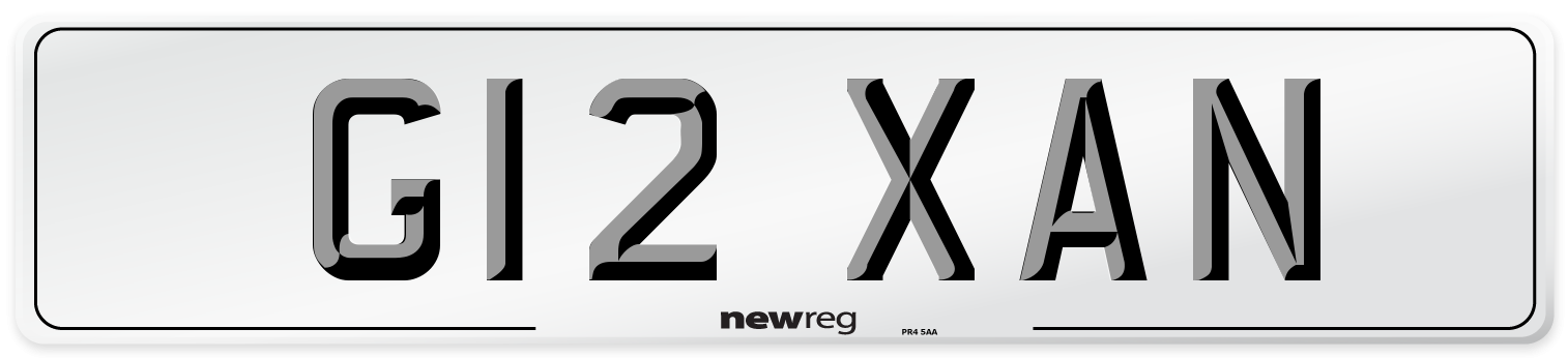 G12 XAN Front Number Plate