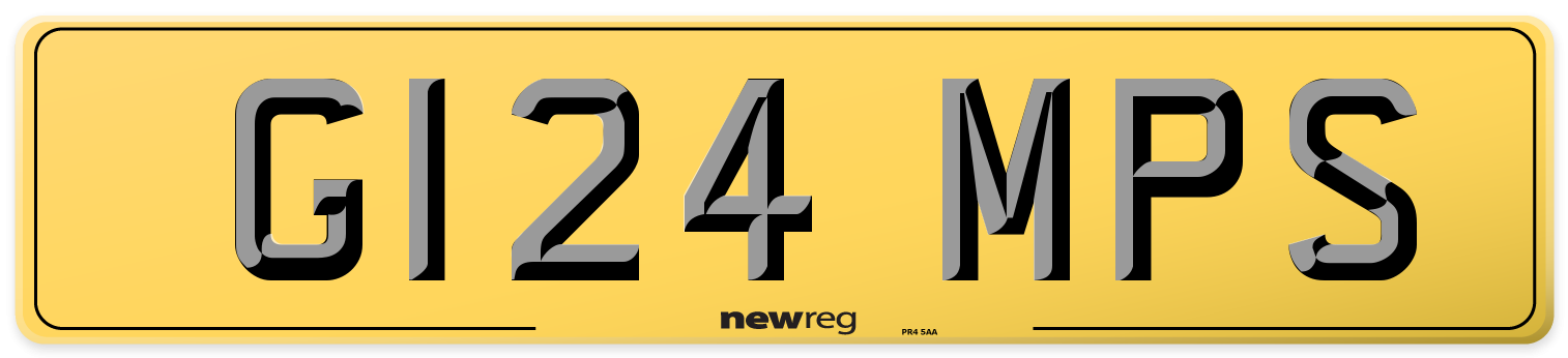 G124 MPS Rear Number Plate
