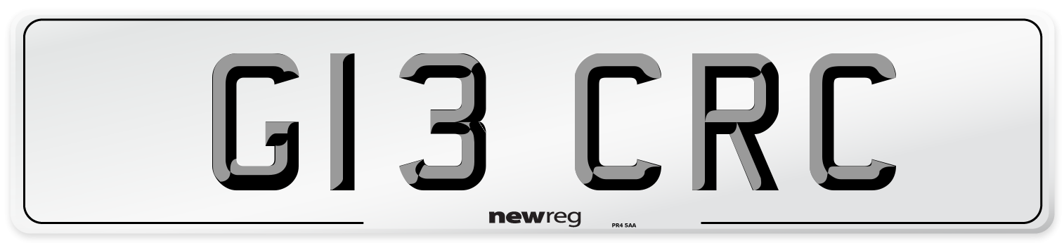 G13 CRC Front Number Plate