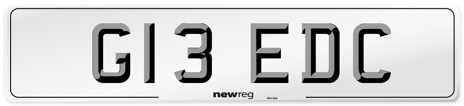 G13 EDC Front Number Plate