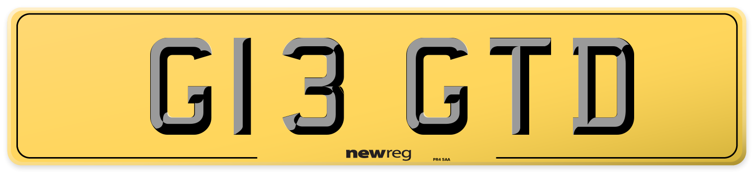 G13 GTD Rear Number Plate