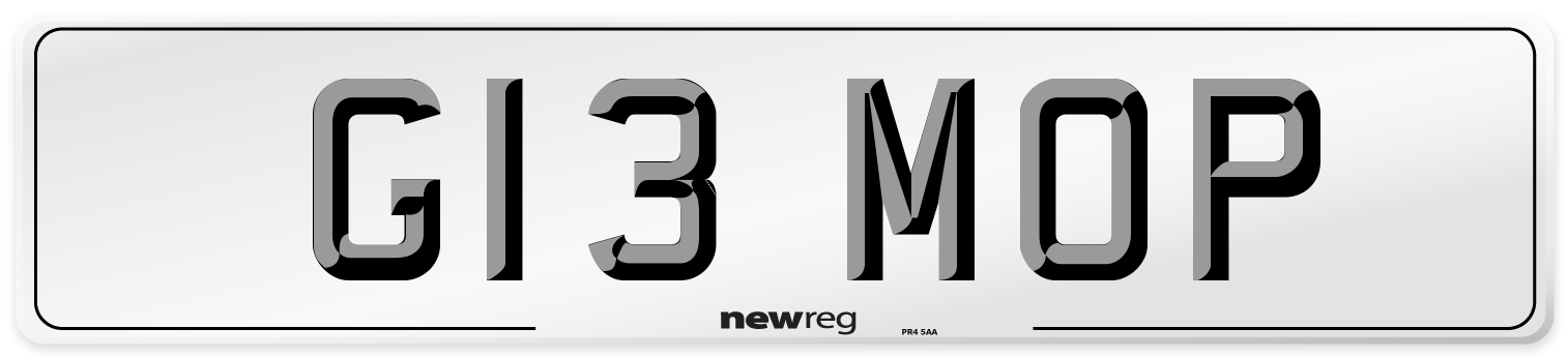 G13 MOP Front Number Plate