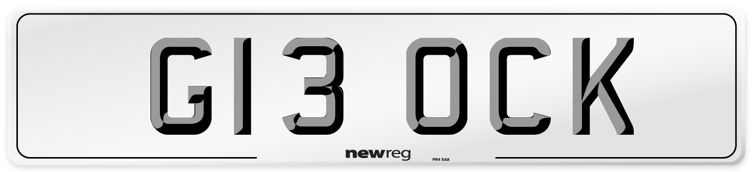 G13 OCK Front Number Plate
