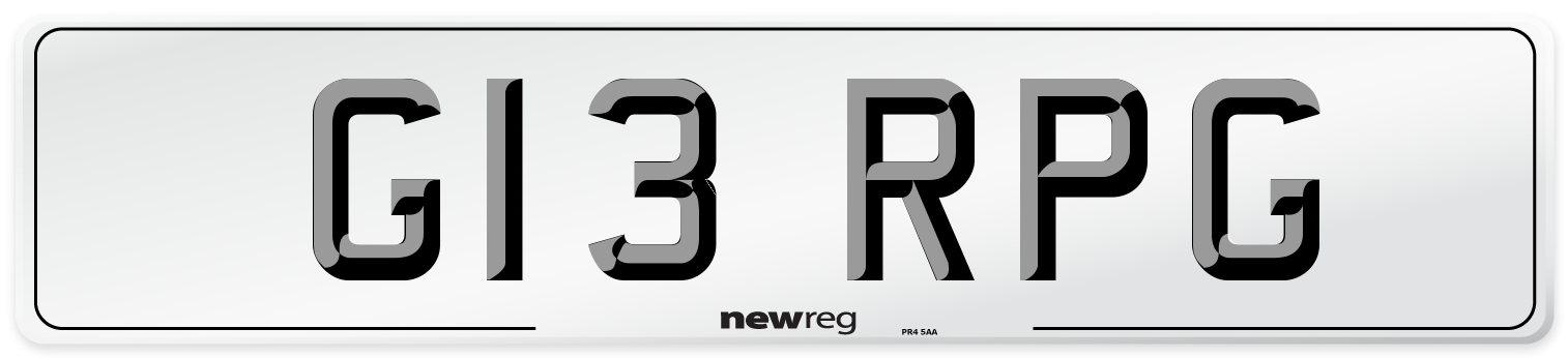 G13 RPG Front Number Plate