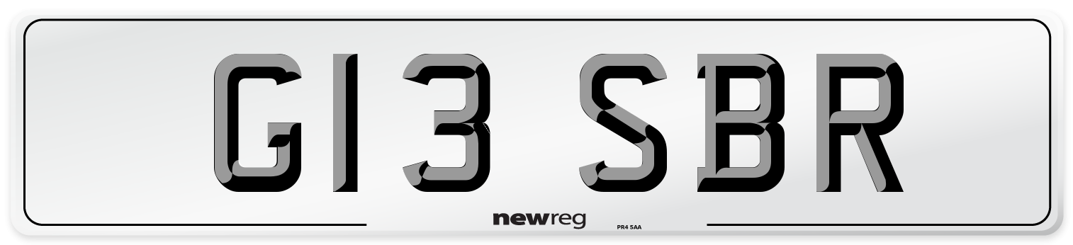 G13 SBR Front Number Plate