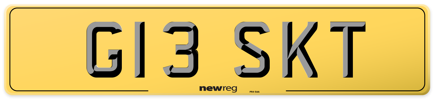 G13 SKT Rear Number Plate