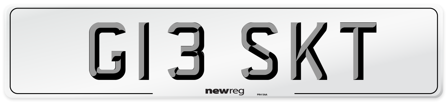 G13 SKT Front Number Plate