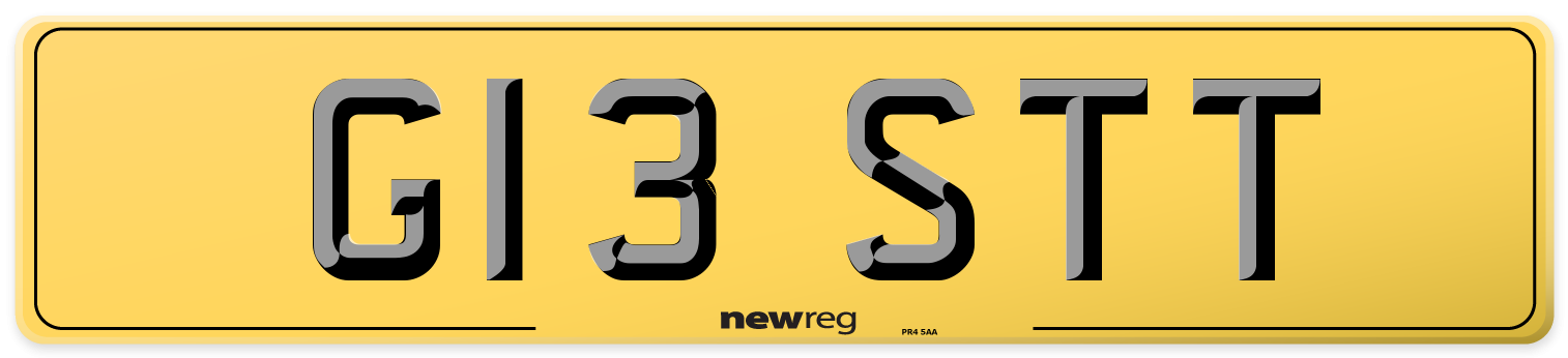 G13 STT Rear Number Plate