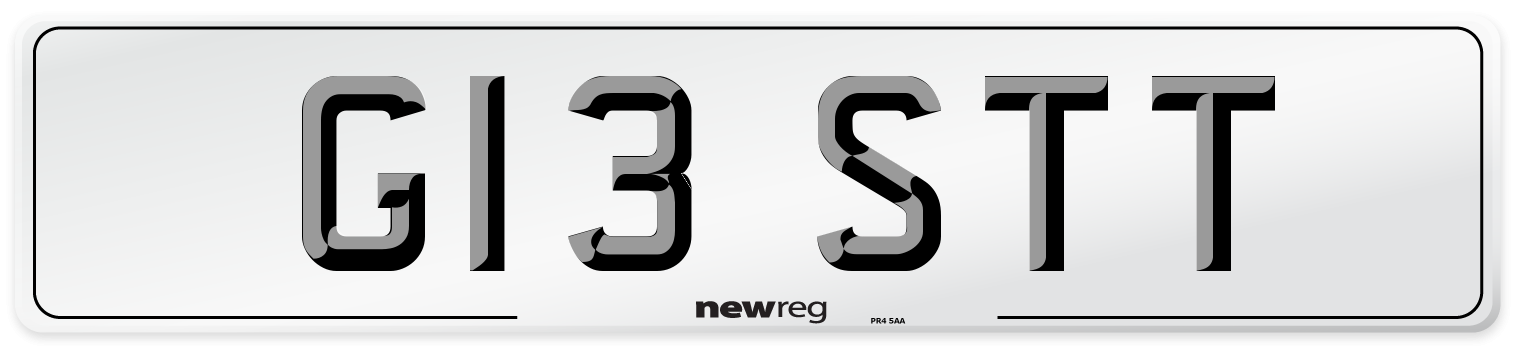 G13 STT Front Number Plate