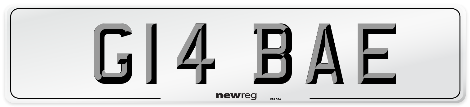 G14 BAE Front Number Plate
