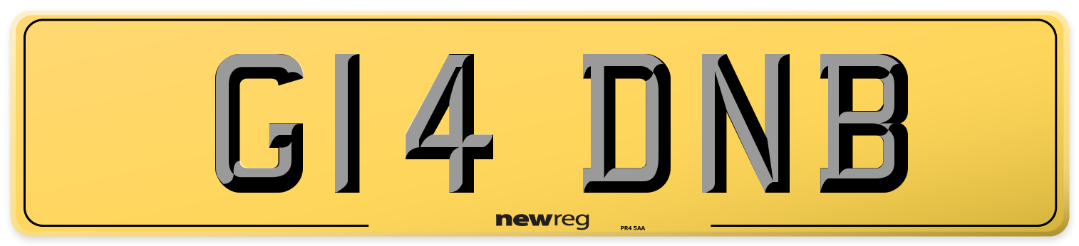 G14 DNB Rear Number Plate